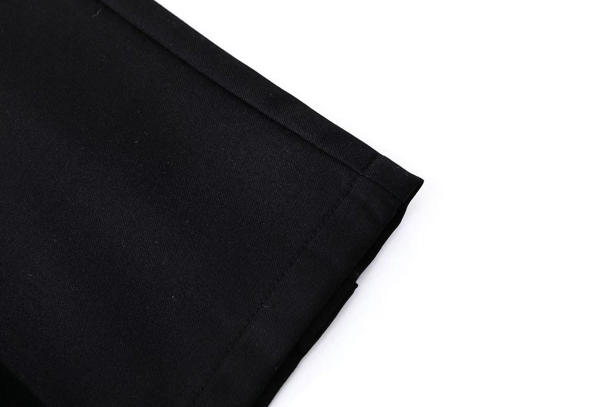 Wide-Leg Knee-Length Slacks Jorts