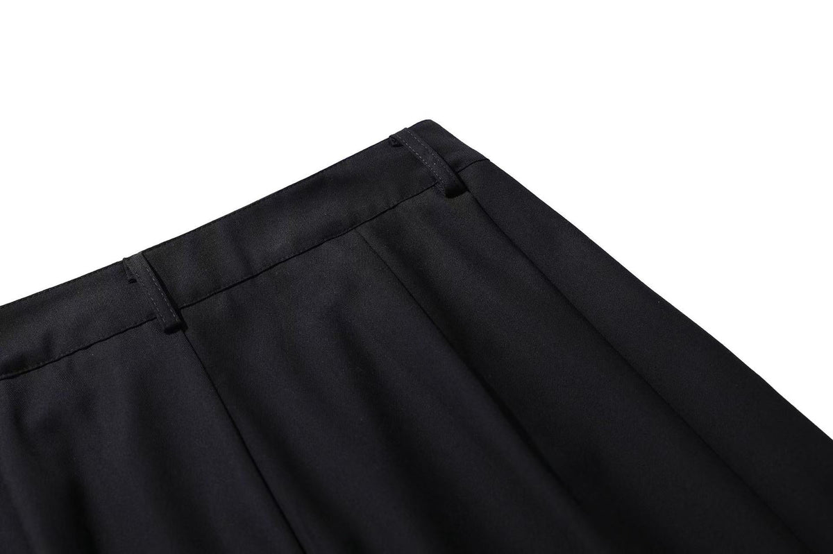 Wide-Leg Knee-Length Slacks Jorts