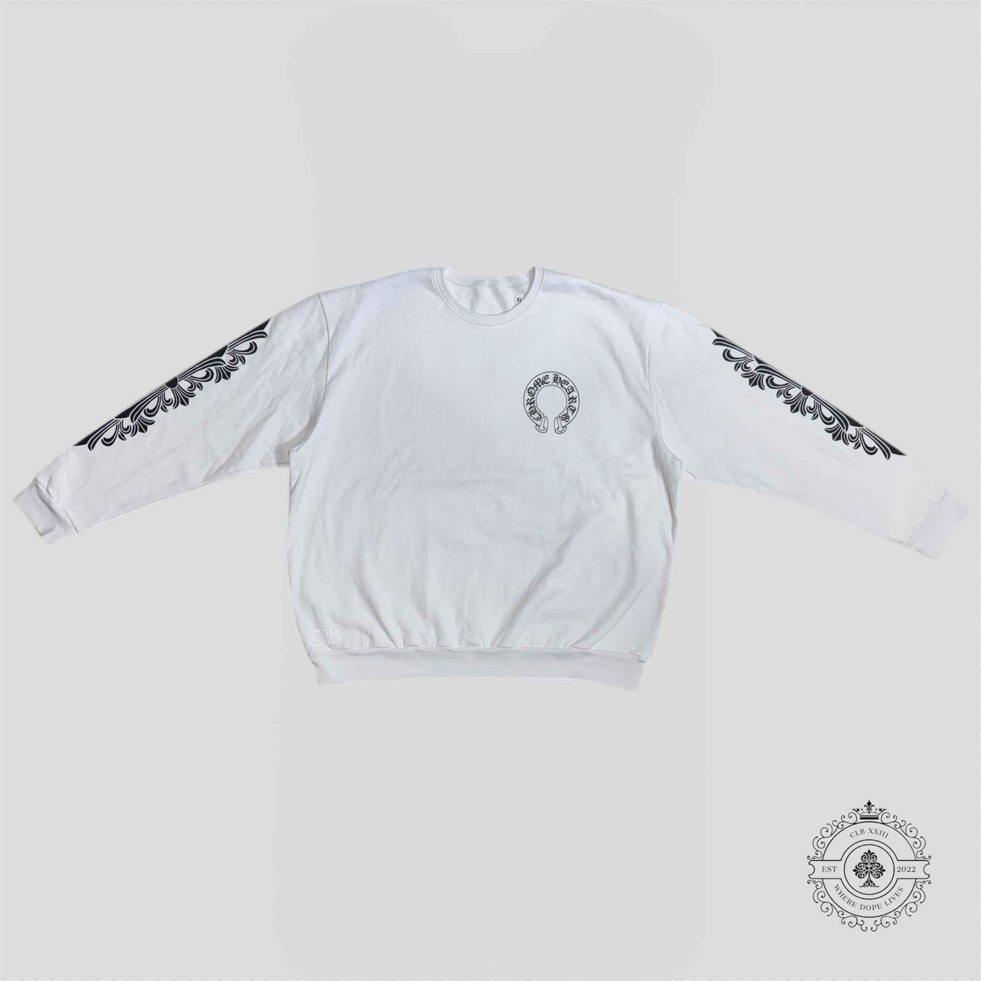 Chrome Hearts Horseshoe Logo Crewneck in White