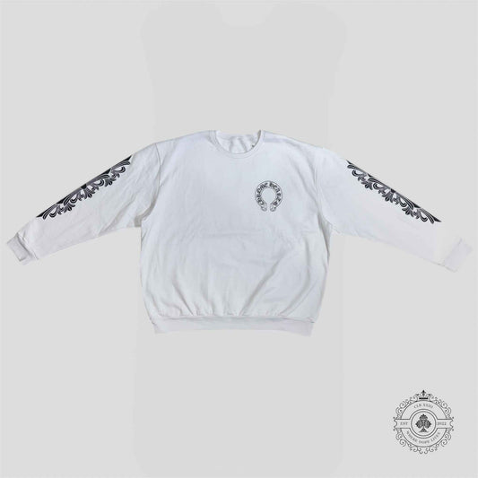 Chrome Hearts Horseshoe Logo Crewneck in White
