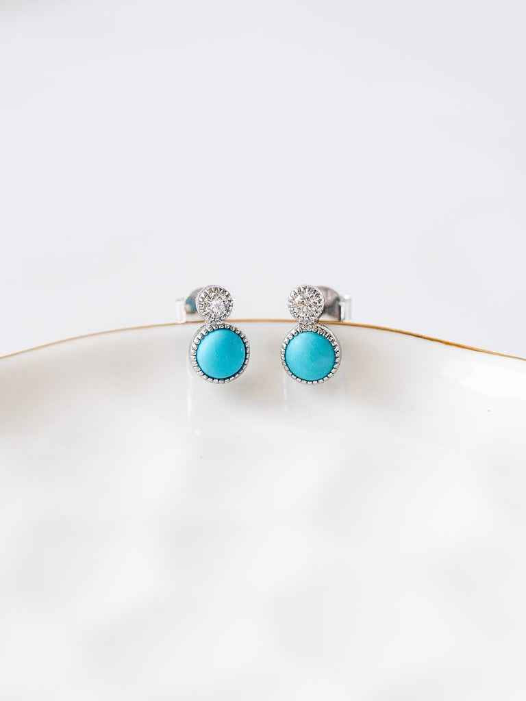 Diamond + Turquoise Earrings