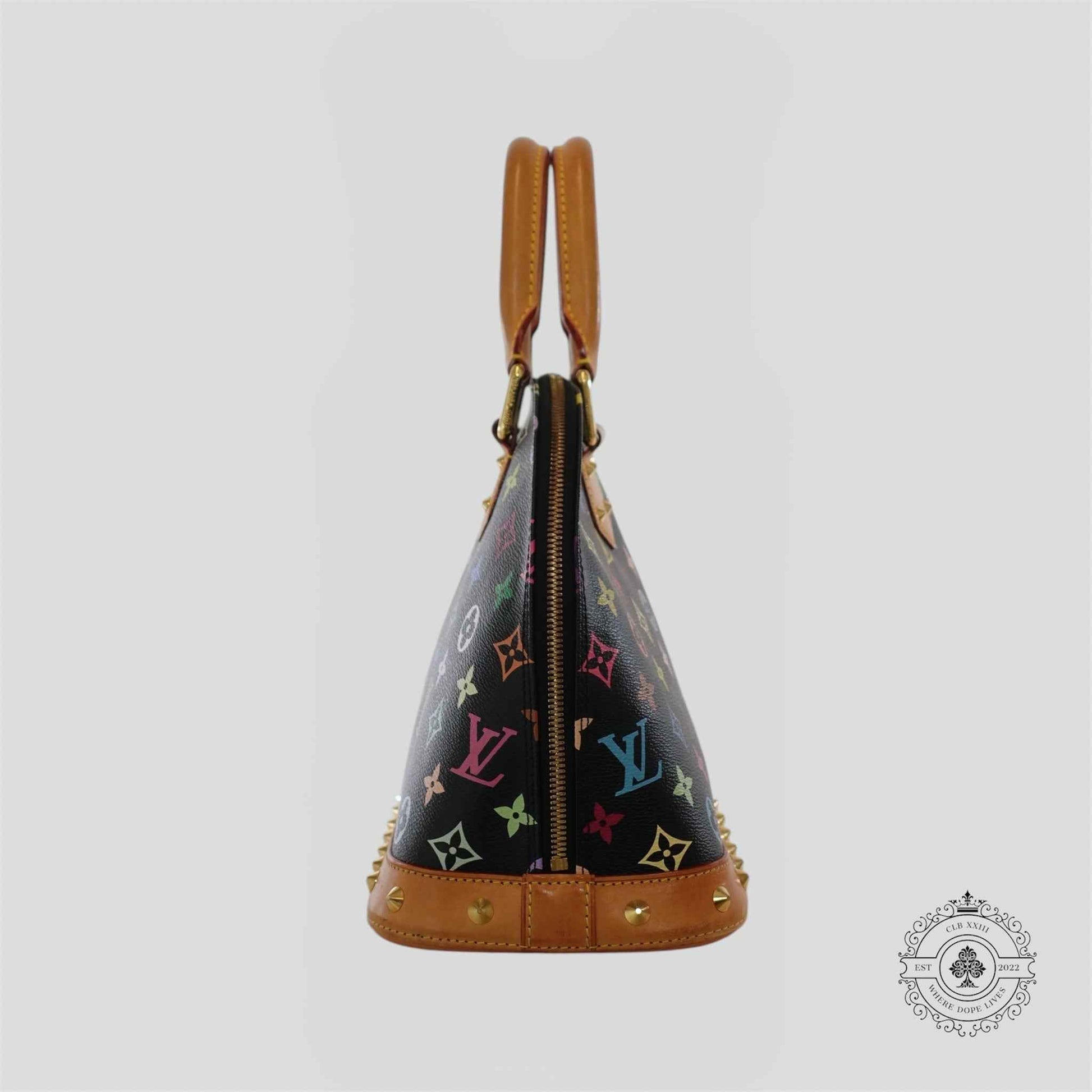Louis Vuitton x Takashi Murakami Alma PM Monogram Handbag in Black