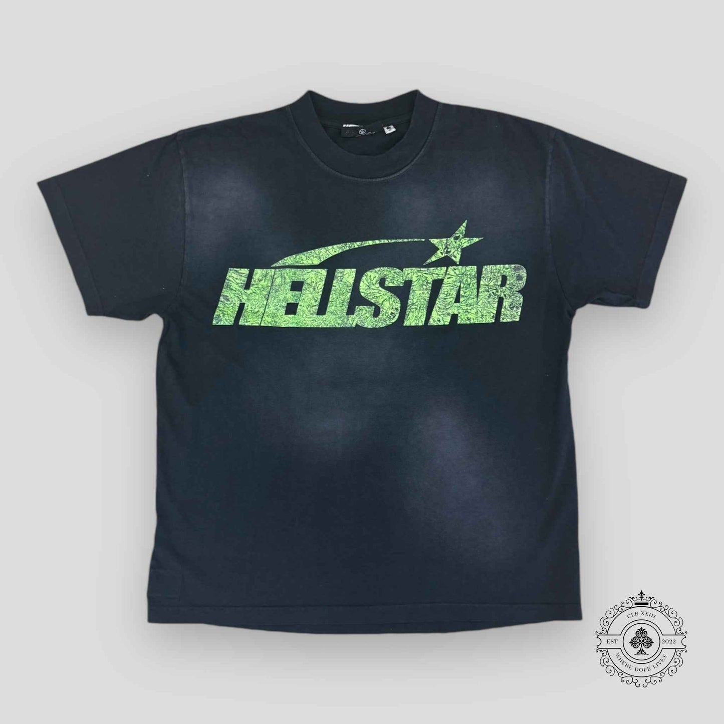Hellstar Classic Logo Tee in Black/Green