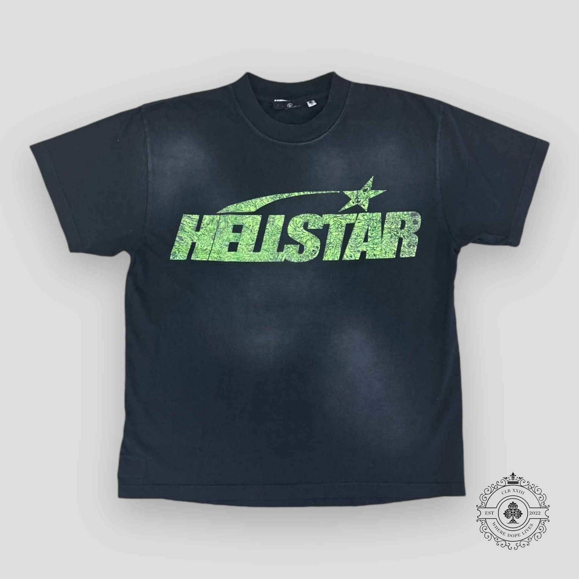 Hellstar Classic Logo Tee in Black/Green