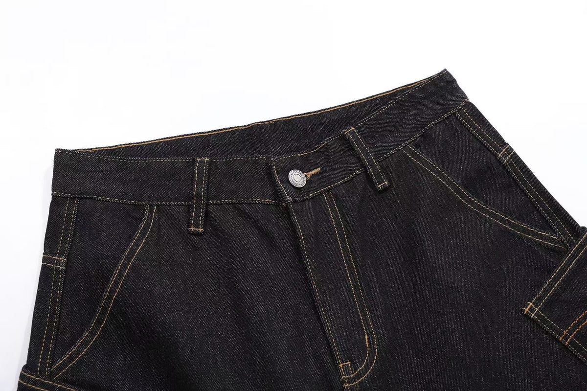 Distressed Denim Knee-Length Jorts