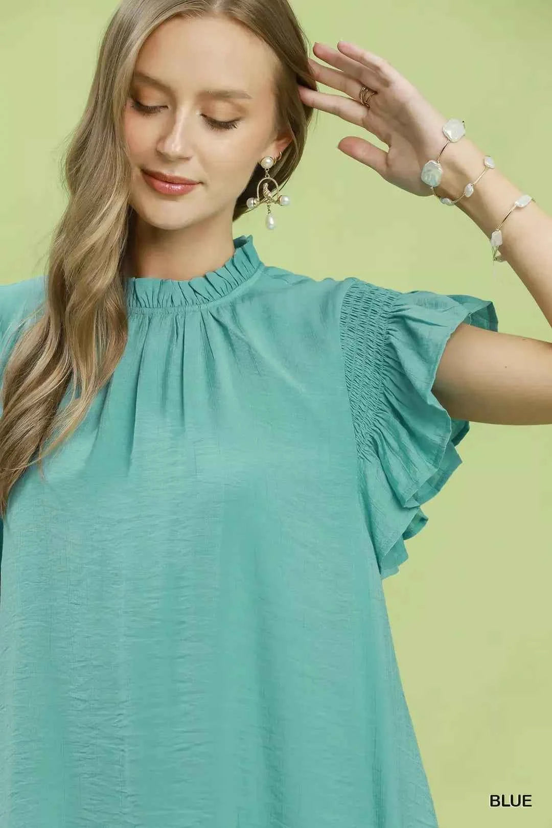 Umgee Ruffle Flutter Sleeve Dress