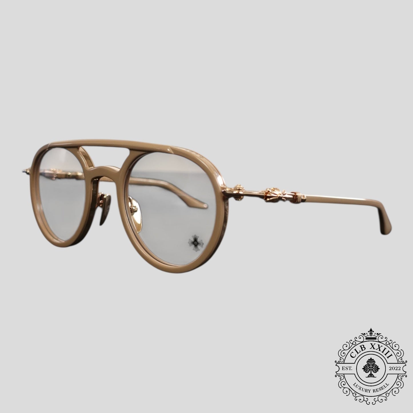 Chrome Hearts Loveboat Glasses in Beige