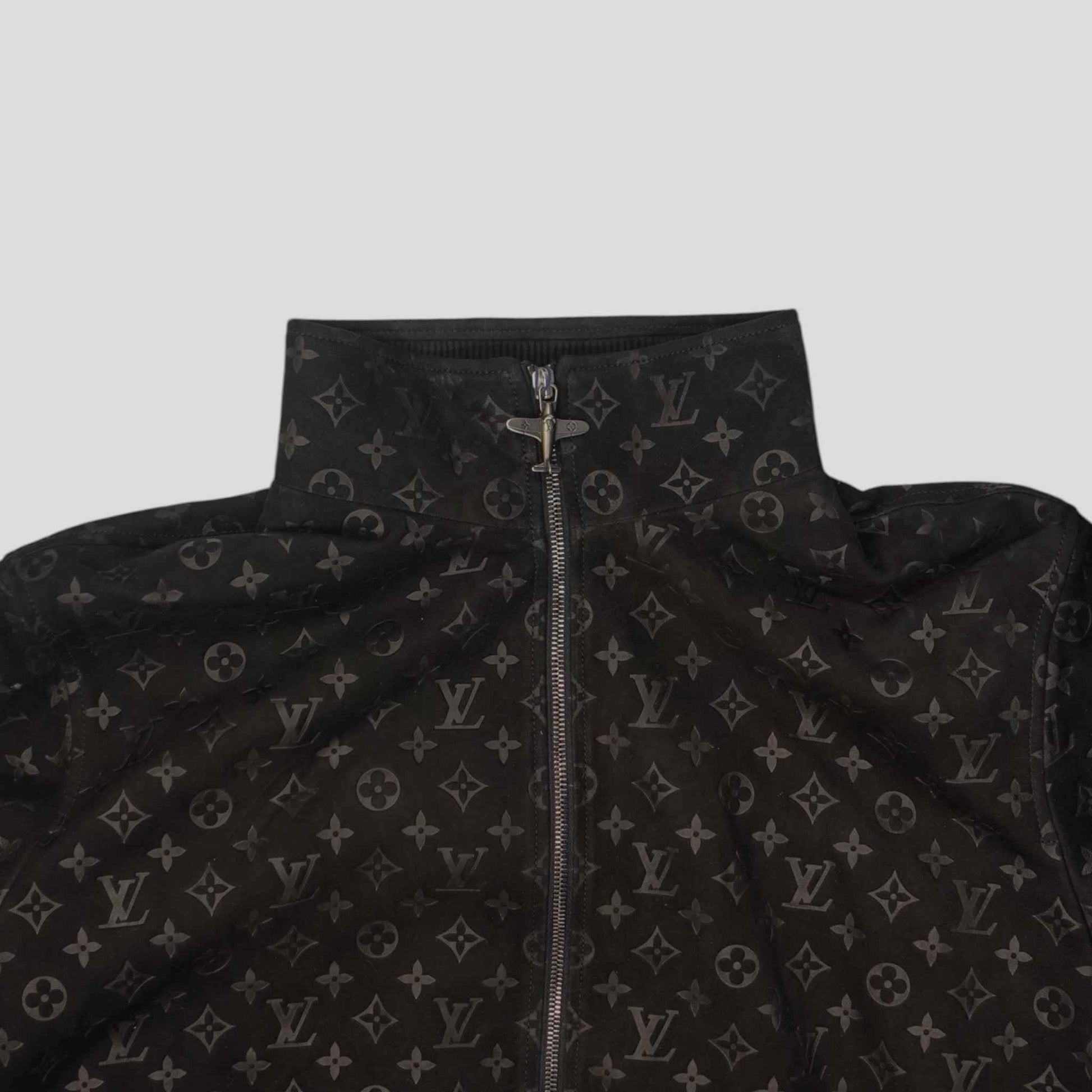 Louis Vuitton Monogram Embossed Tracksuit Jacket in Black