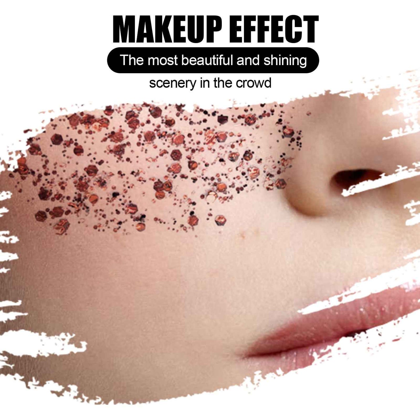EELHOE Shining Body Skin Gel (Silver) Makeup Fish Scale Sequin Gel Sequin Stage Performance Makeup Props Eyeshadow