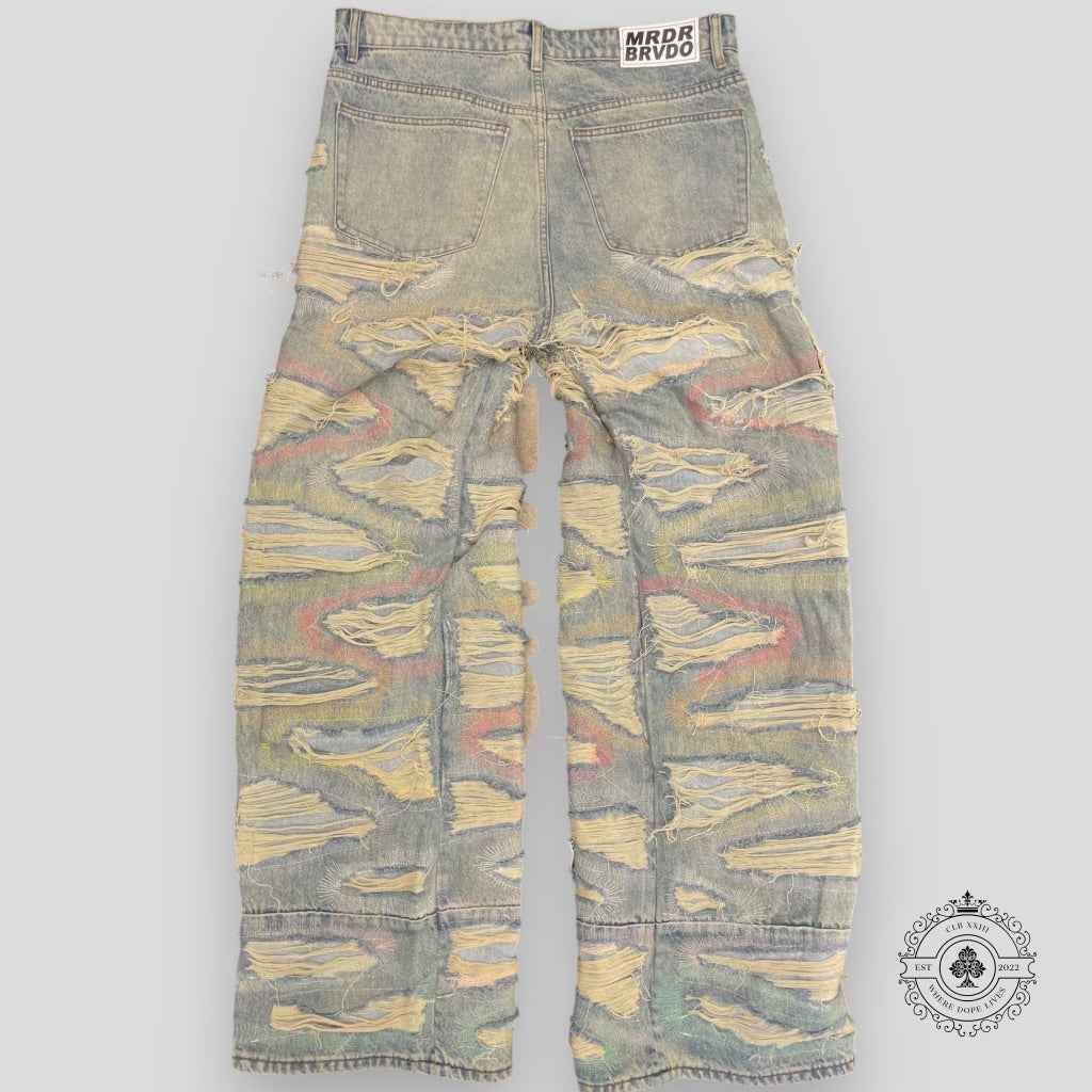 Who Decides War Multicolor Side Embroidery Denim