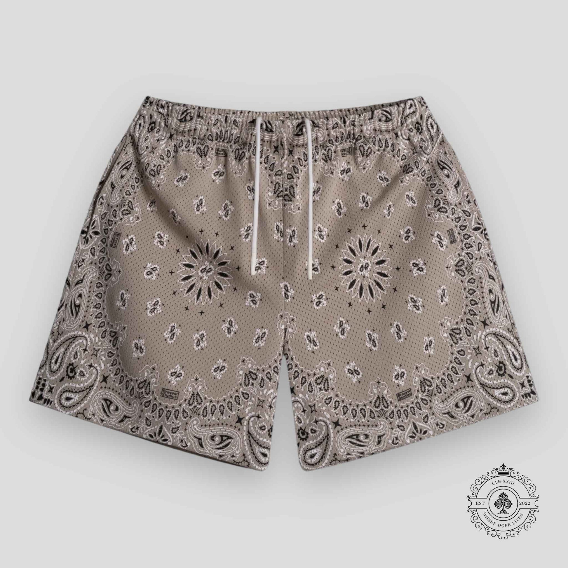 Bravest Studios Paisley Two-Tone Khaki Shorts