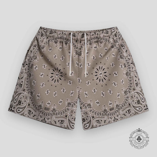 Bravest Studios Paisley Two-Tone Khaki Shorts