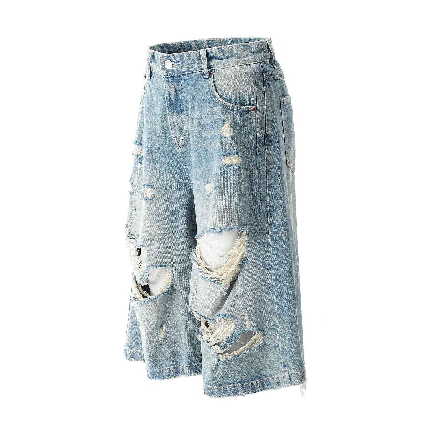 Ripped Washed | Wide-Leg Shorts