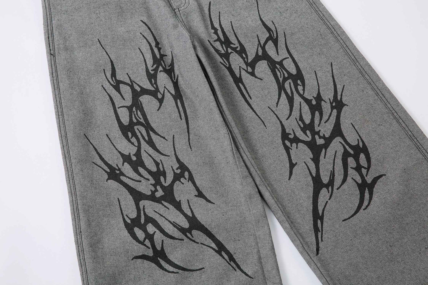 Tribal Flame Print | Baggy Jeans