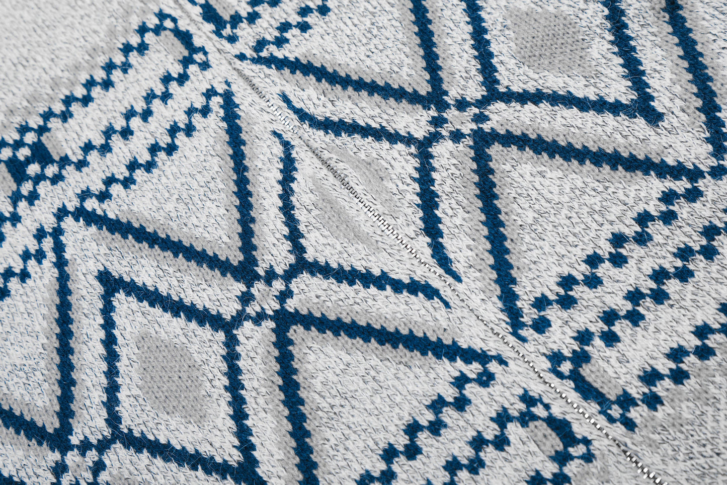 Geometric Textured | Knit Zip Jacket