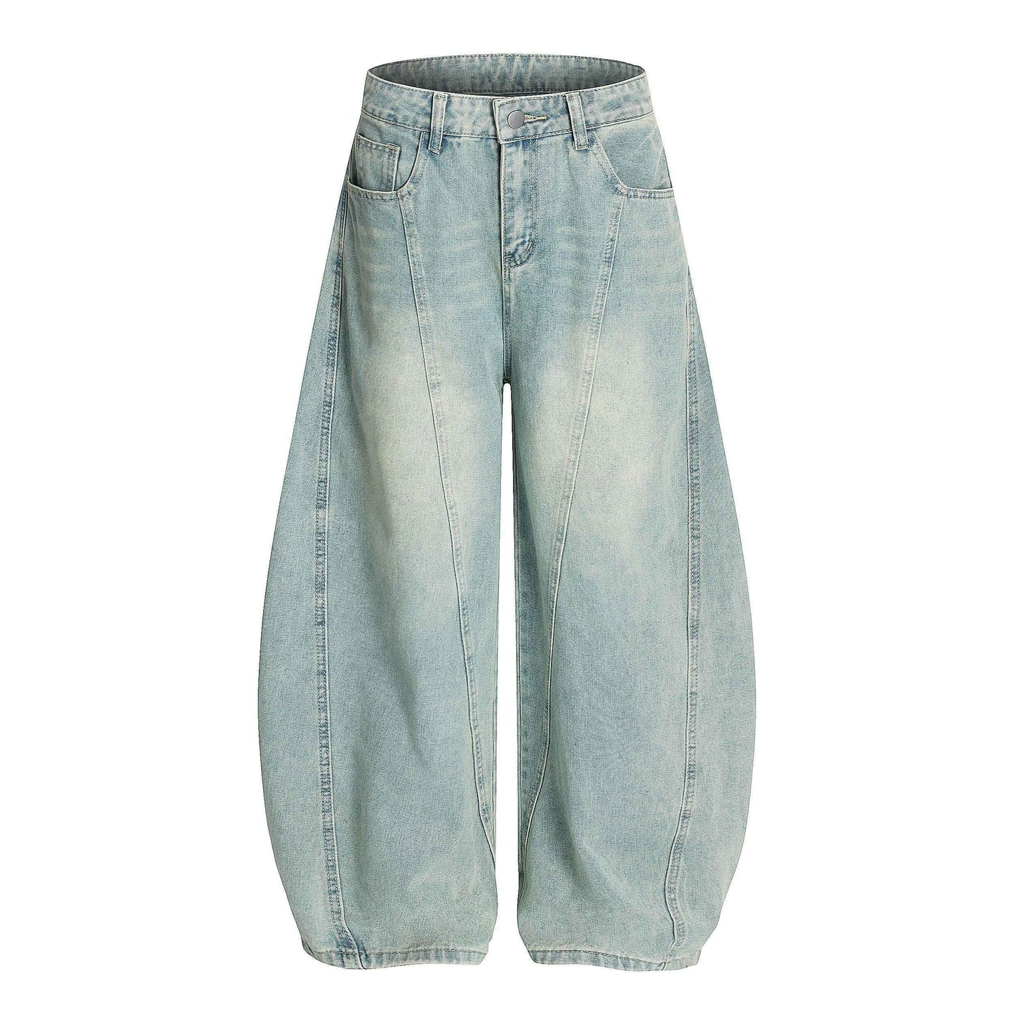 Winter Sky | Knitted Wide-Leg Denim Pants