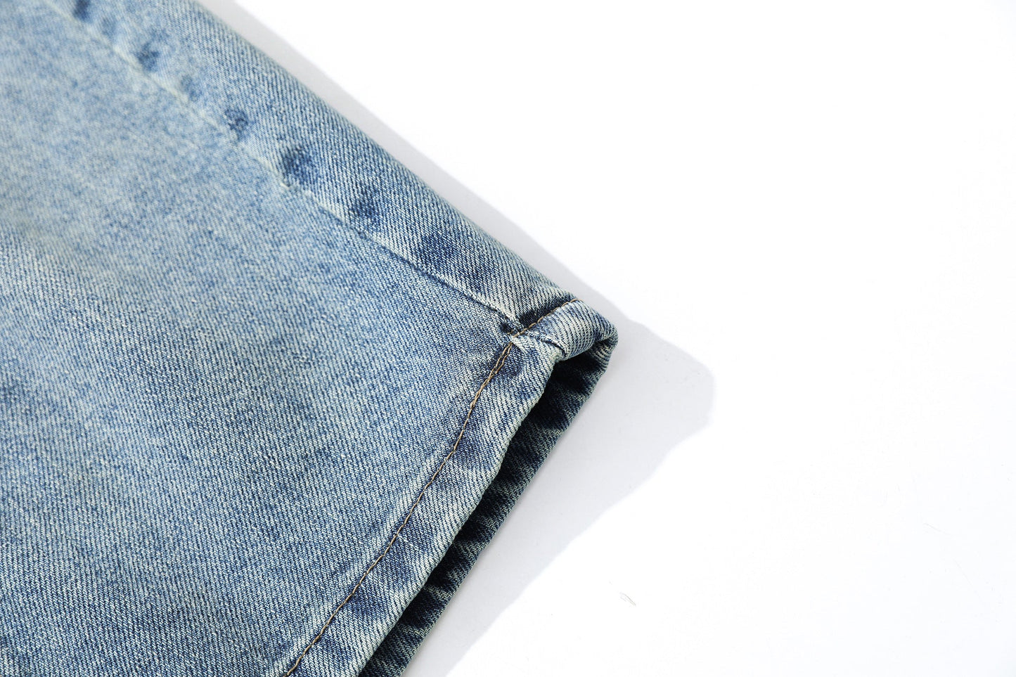 Curved Silhouette 3D Paneled Denim Shorts