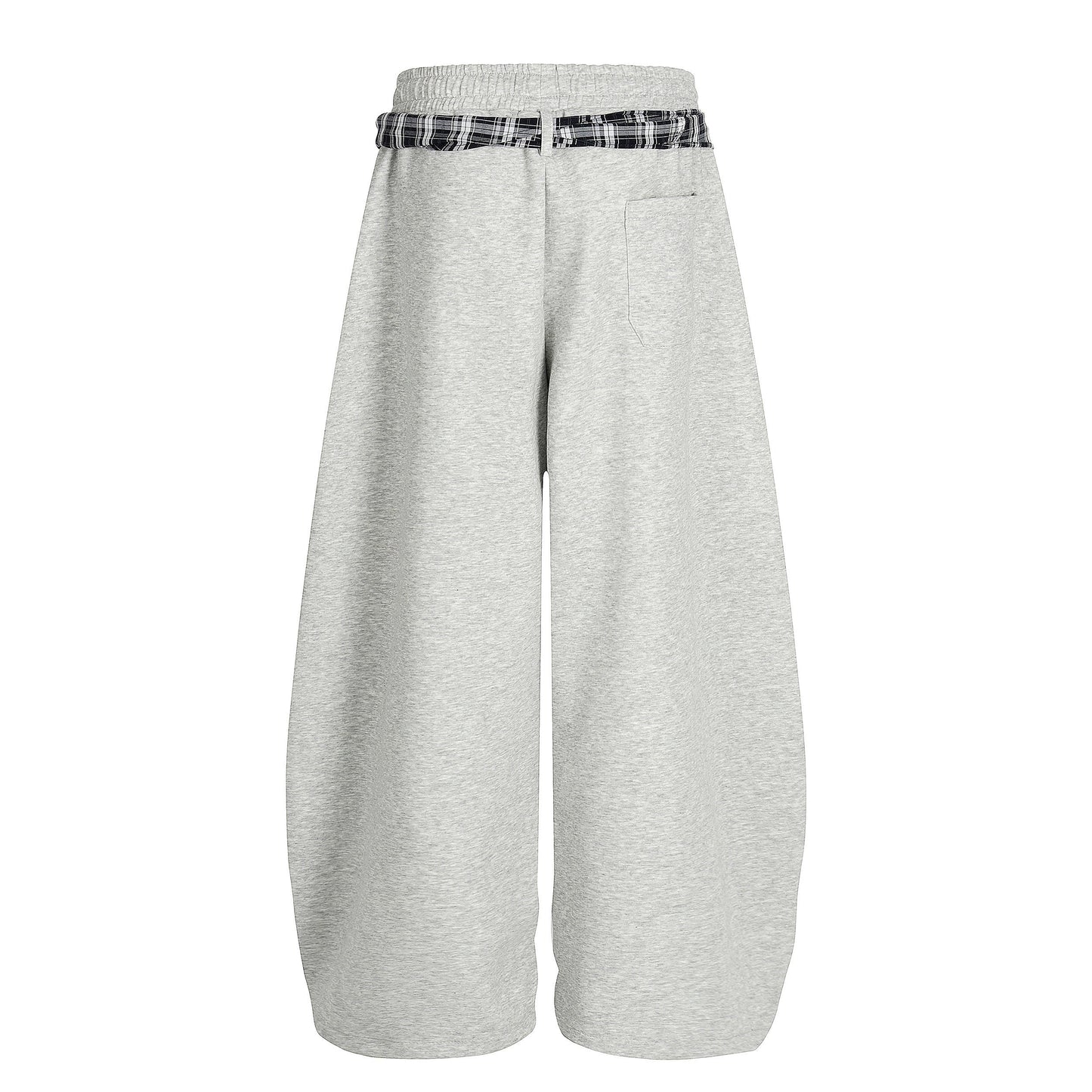 Street Detachable Plaid Waistband Machete Casual Pants