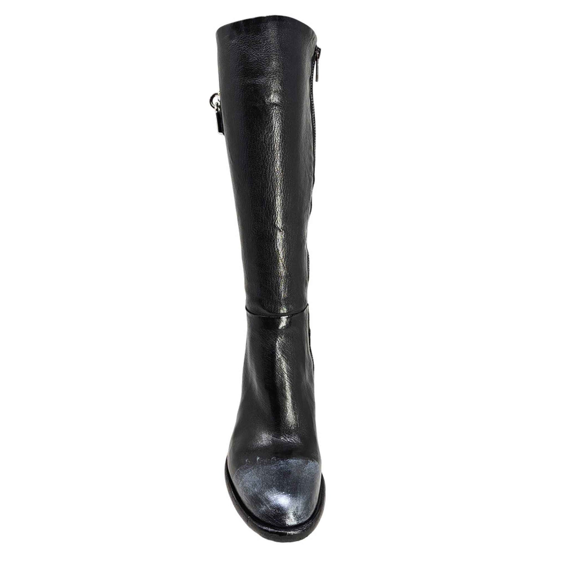 Black Tall Hand Rubbed Lock Boot