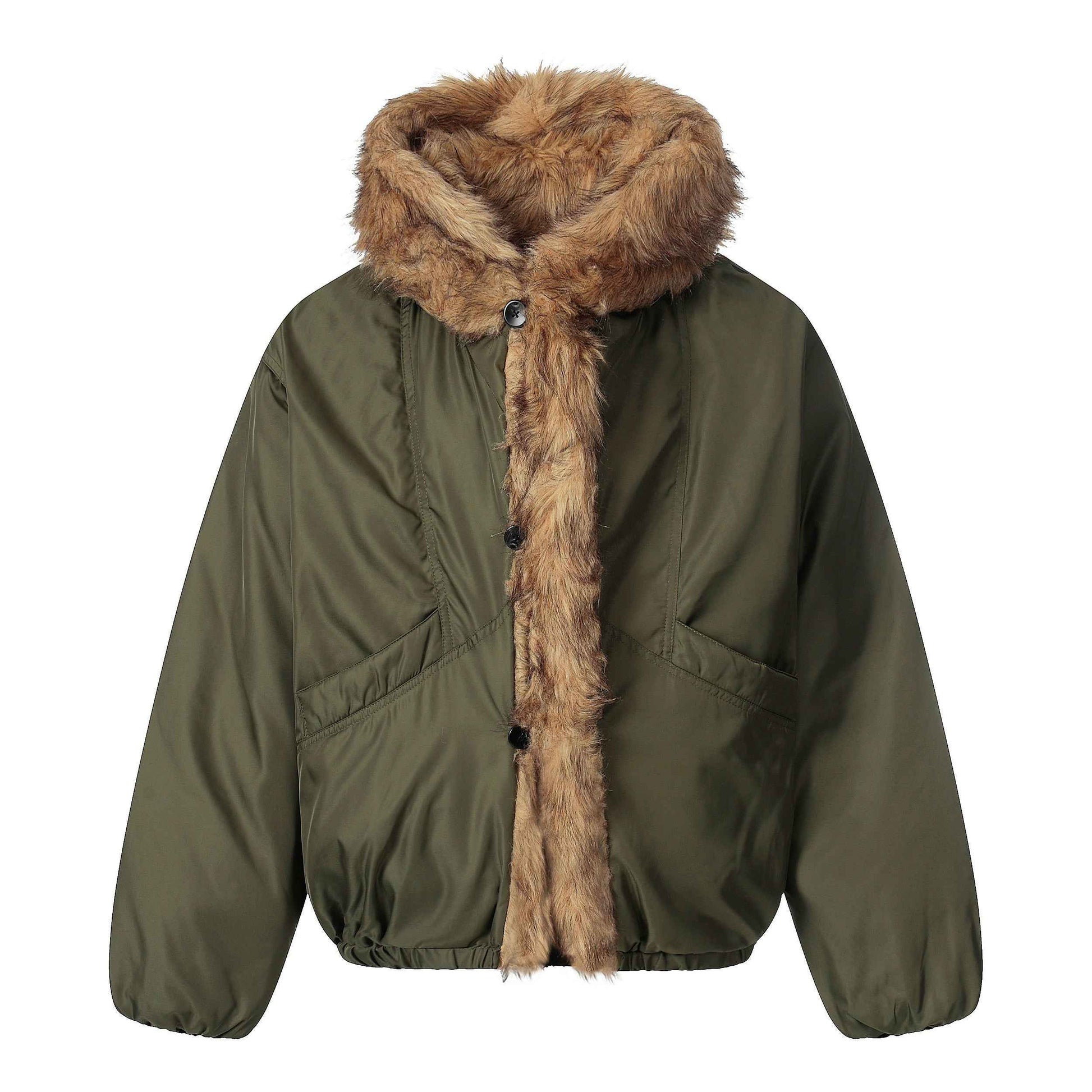 Vintage Fur-Lined | Cropped Winter Puffer