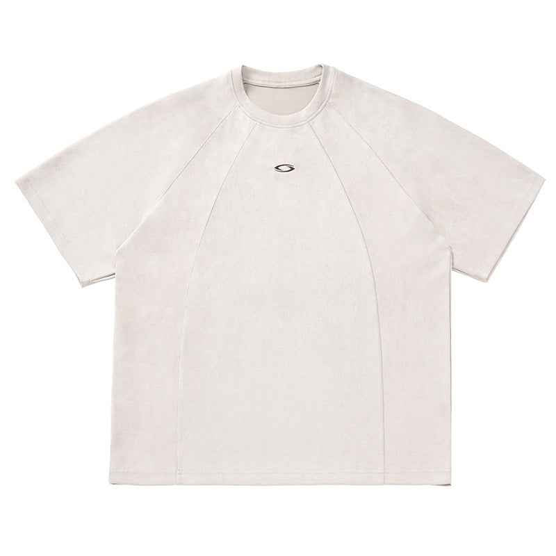 Suede Panel Raglan T-Shirt