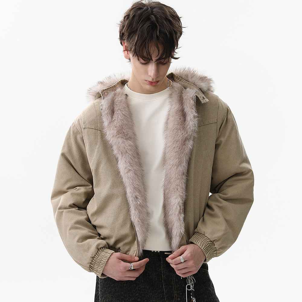 Denim Textured | Fur Streetwear Jacket