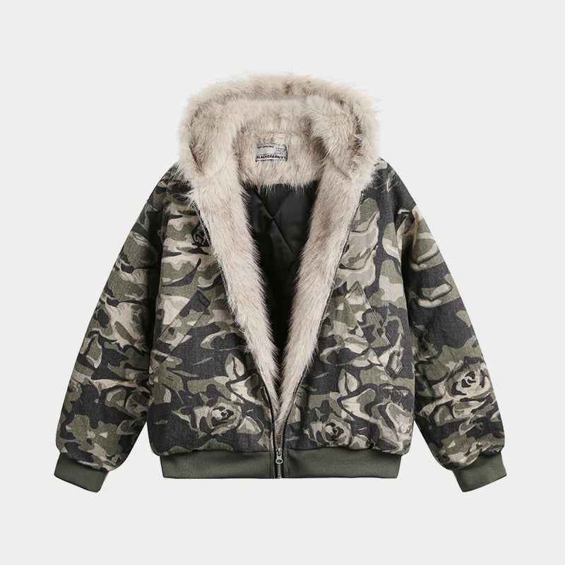 Camouflage Fur | Hooded Jacket