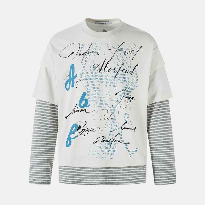 Punk Letters Patchwork | Stripe Sweatshirt