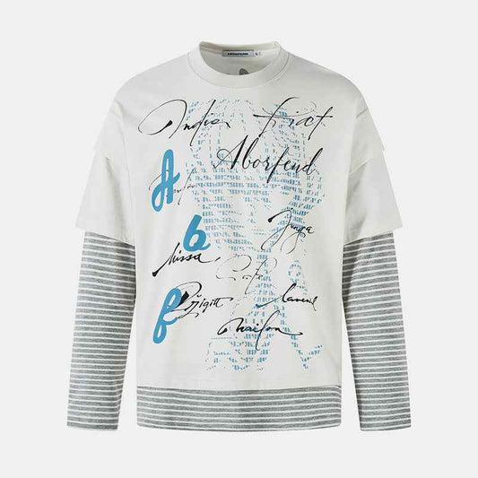 Punk Letters Patchwork | Stripe Sweatshirt