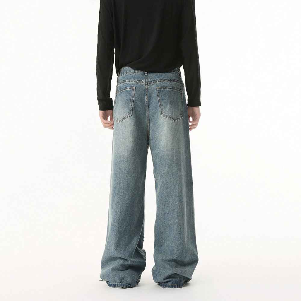 Washed Ripped | Straight Denim Jeans