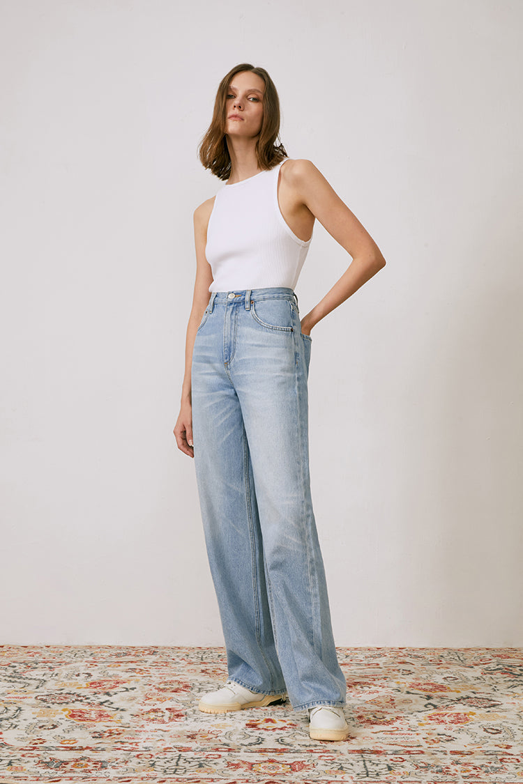 Coney Island Whitefish High Rise Wide Jeans HJ007 - JUSTLUXURY