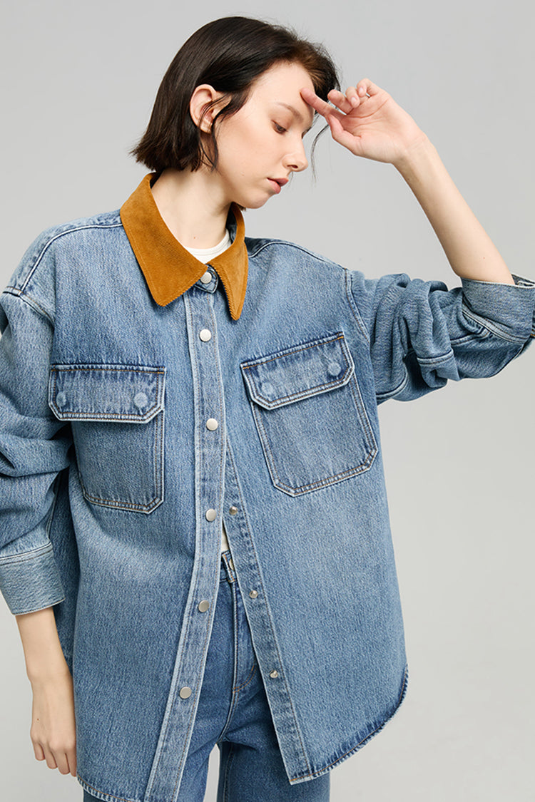 California Sunset Denim Shirt HJ902 - JUSTLUXURY