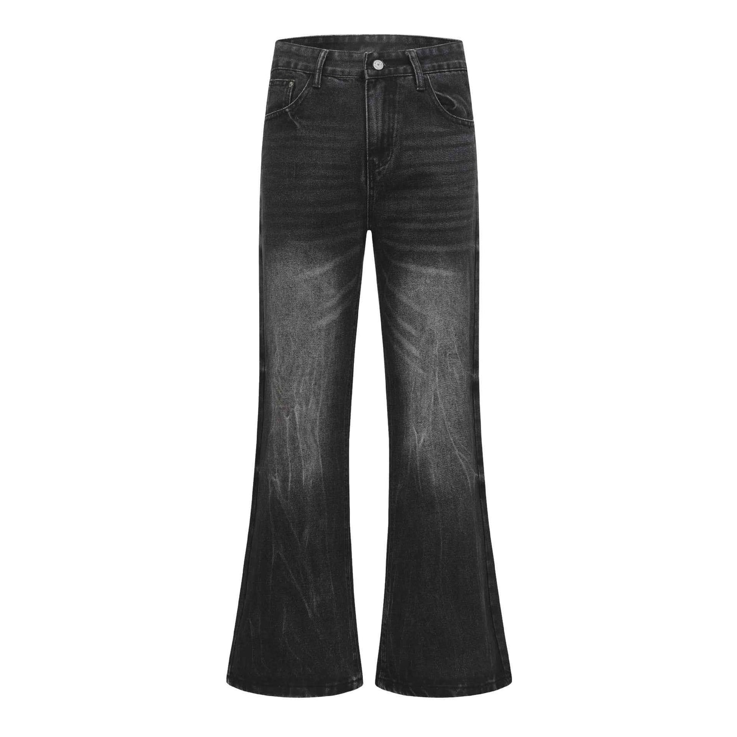 Retro Washed Faded Flared Jeans