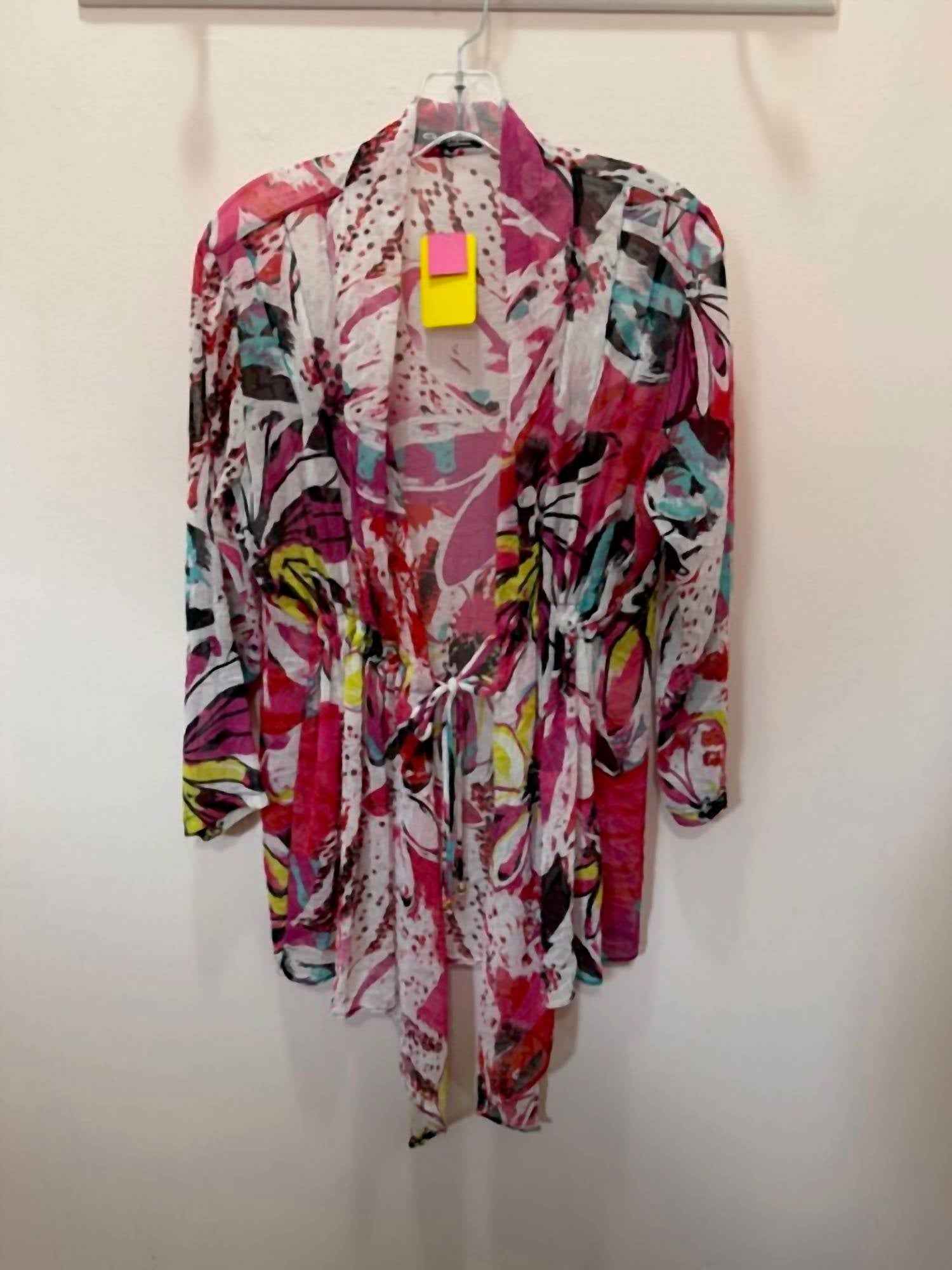 Women's Tiki Print Tie Front Top