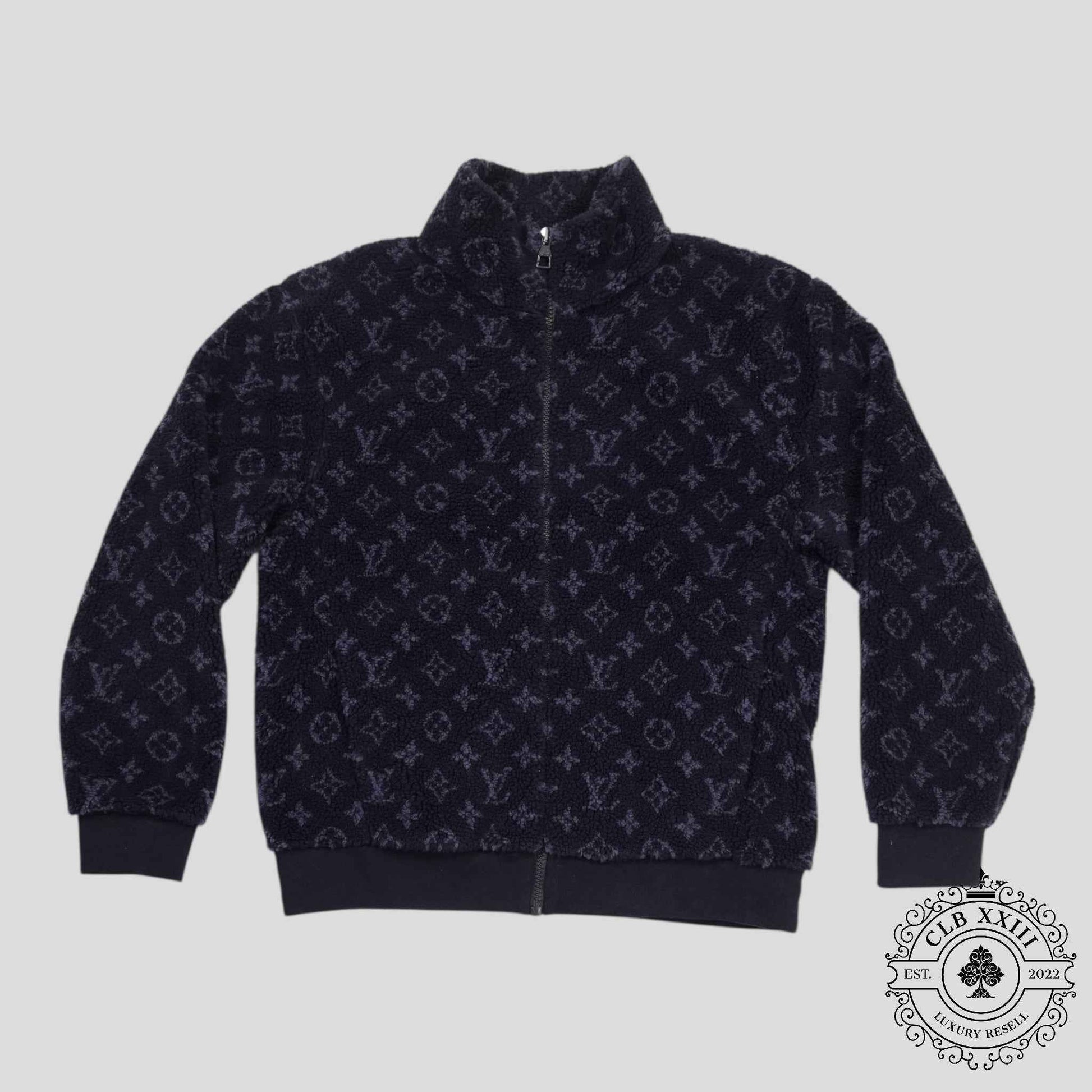 Louis Vuitton Monogram Fleece Jacket in Navy Blue