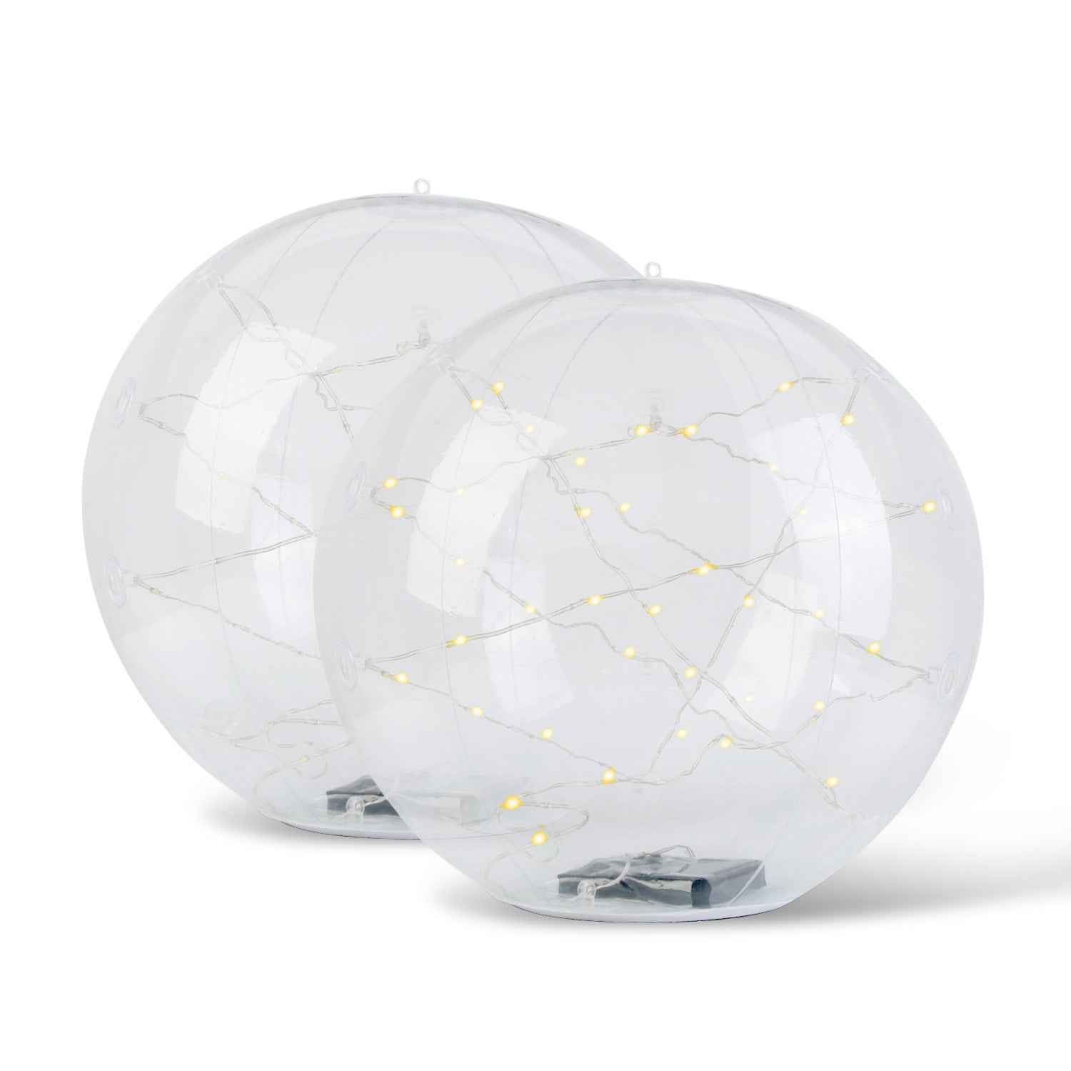 2Pcs Floating Pool Lights 14in Solar Powered Pool Balls IP68 Waterproof Inflatable Pool Decoration Lights with Remote Control 3 Light Modes Timer Adju