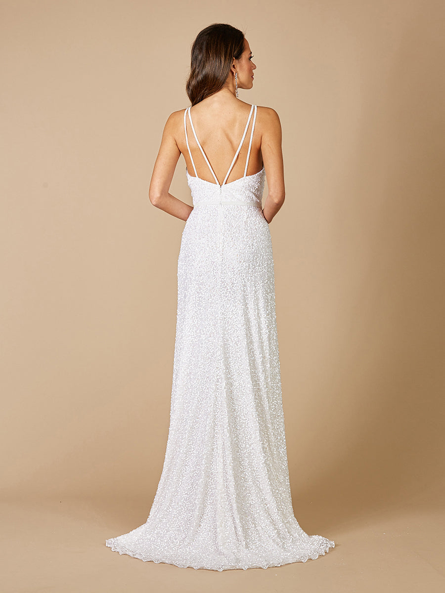 Lara Greenley Sleeveless Beaded Wedding Dress - OUTLET - JUSTLUXURY