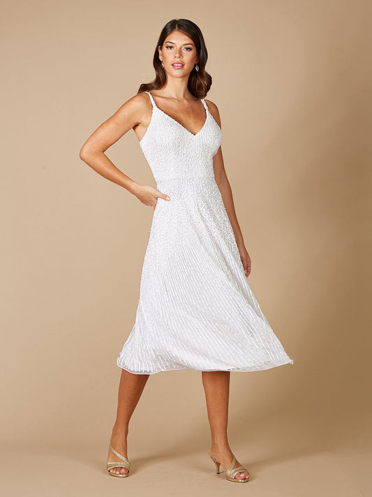 Lara Gemma Beaded Tank Midi Dress - JUSTLUXURY