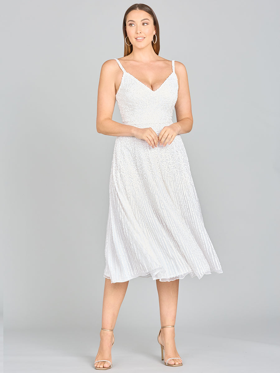 Lara Gemma Beaded Tank Midi Dress - JUSTLUXURY