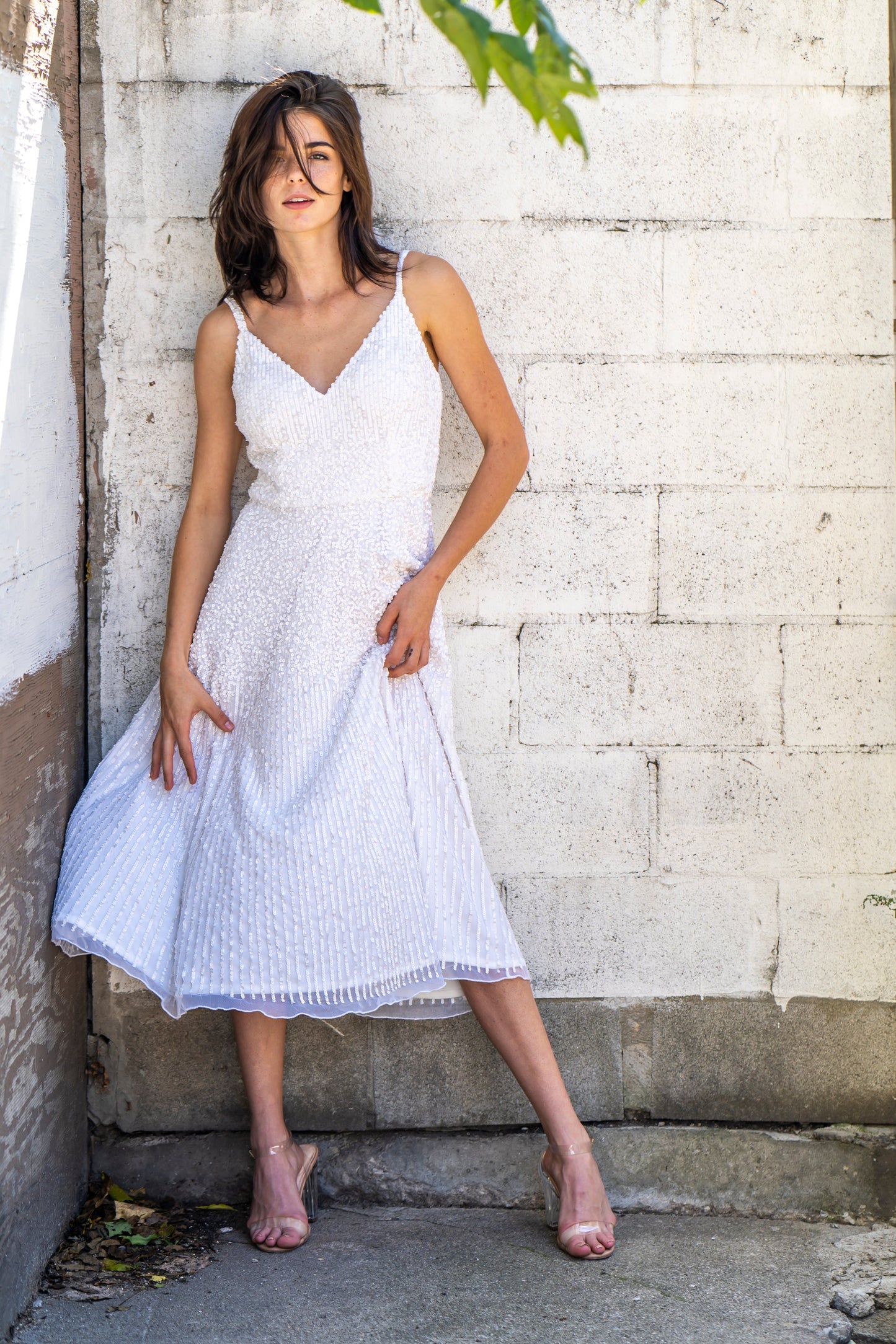 Lara Gemma Beaded Tank Midi Dress - JUSTLUXURY