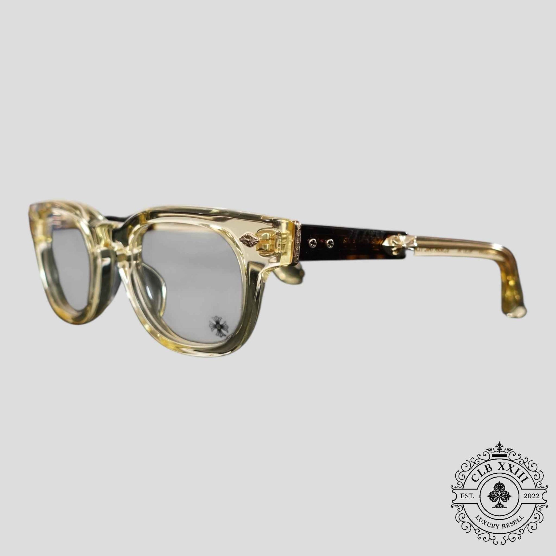 Chrome Hearts Jenna Tail Yea Glasses in Clear/Gold