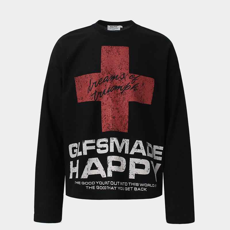 Distressed Cross Graphic | Punk Sweatshirt