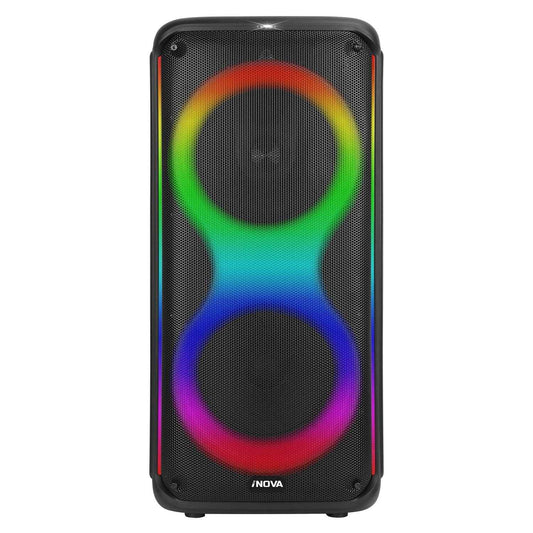 Portable Wireless Party Speaker with 7 Colorful Lights Remote Control Party Speaker with TWS Function FM Radio USB MMC Card Reading Aux In Recording F