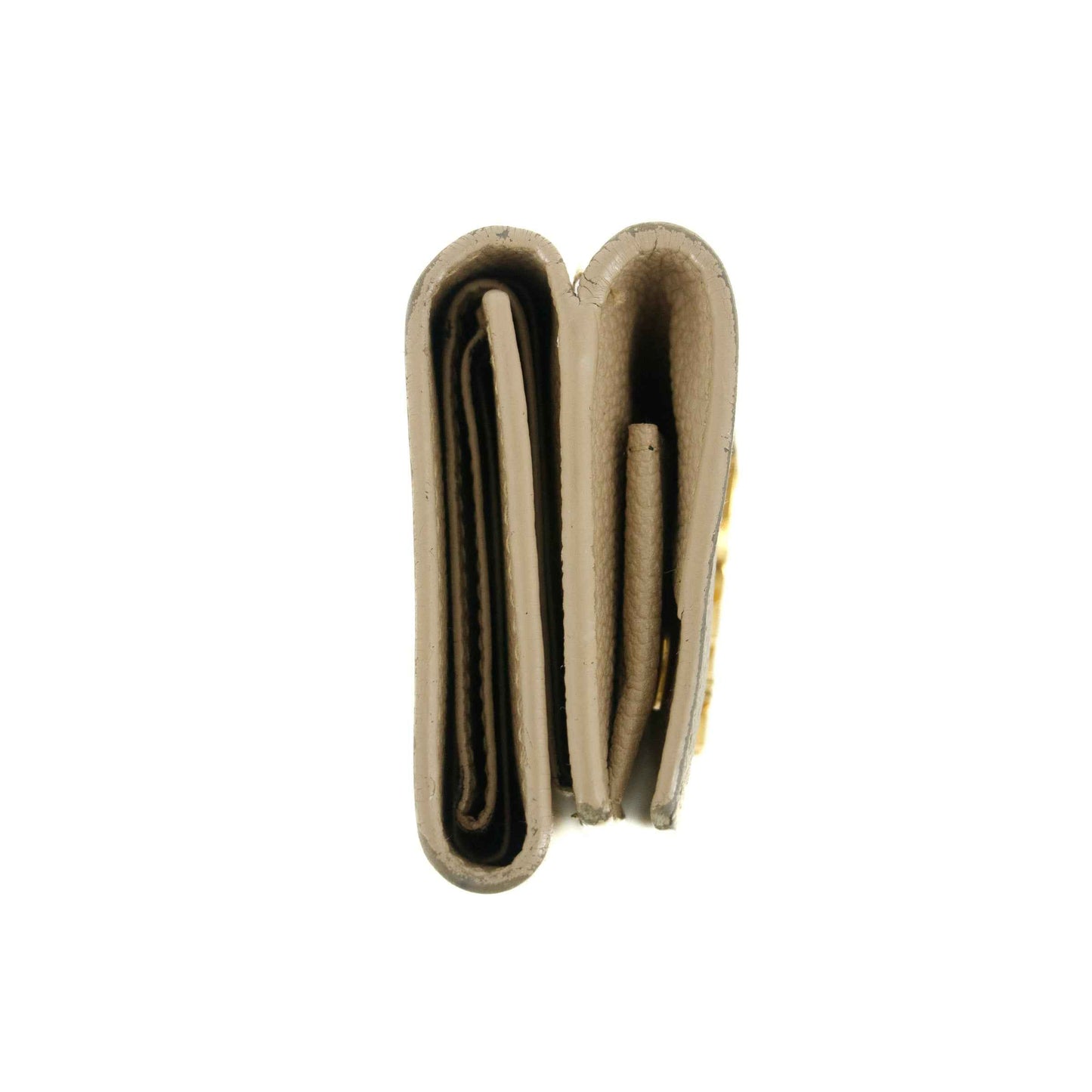 Yves Saint Laurent Beige Origami Compact Wallet #5203