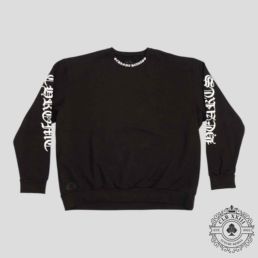 CHROME HEARTS NECK LOGO CREWNECK SWEATSHIRT - BLACK