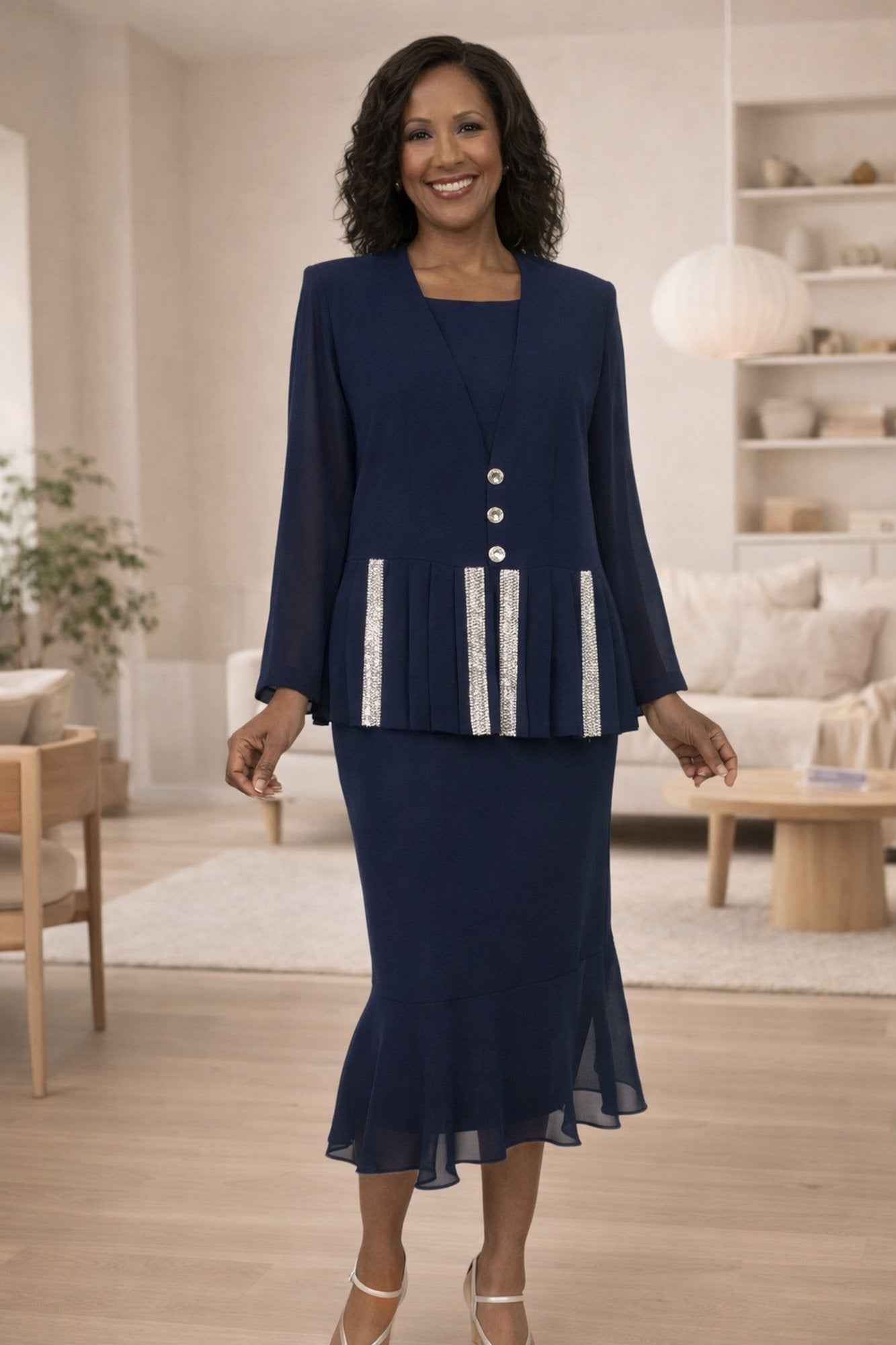 CLEARANCE - Hosanna 5267 Modest 3-Piece Set Ankle Length Dress (Size 3XL)