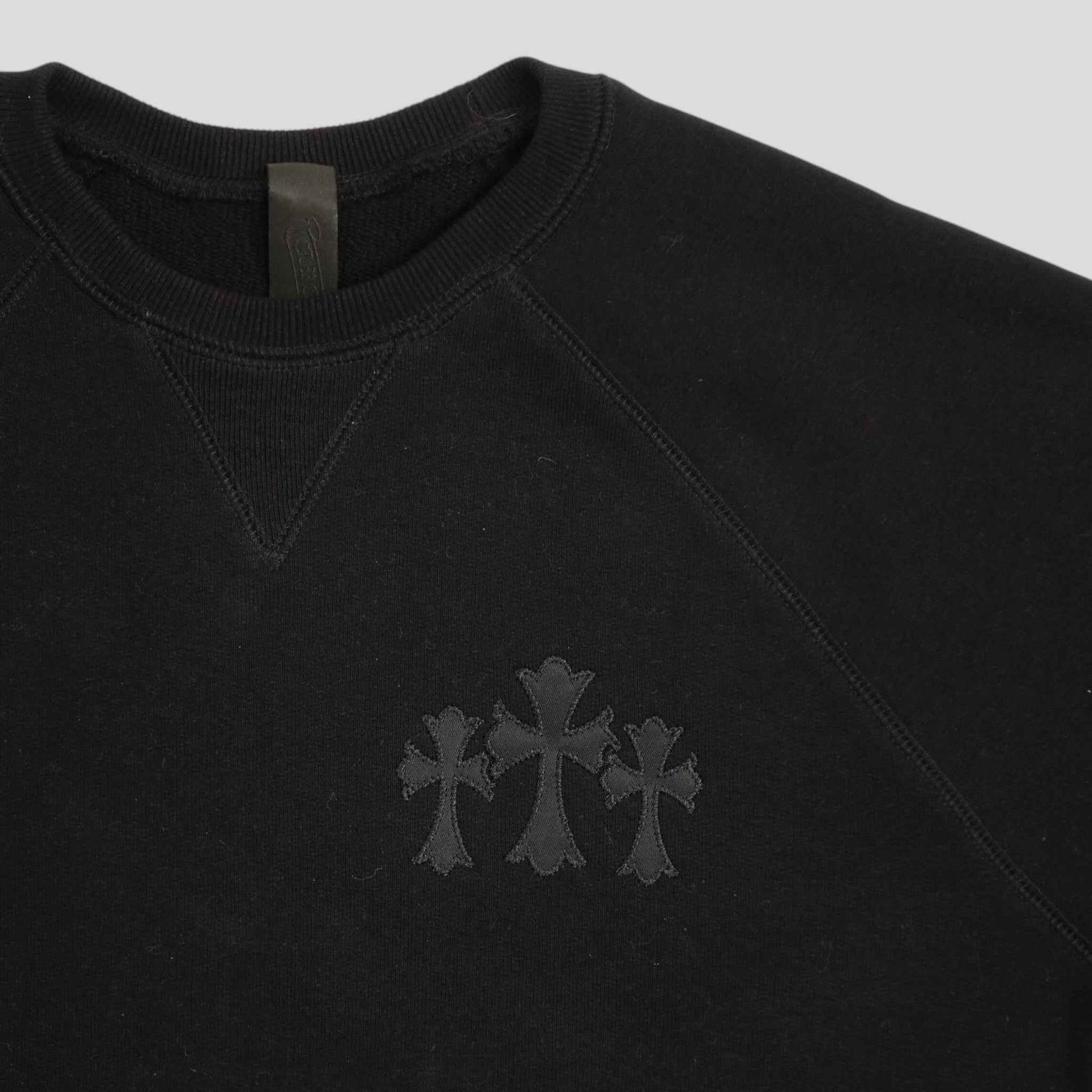 Chrome Hearts Cemetery Cross Seven-11 Crewneck in Black