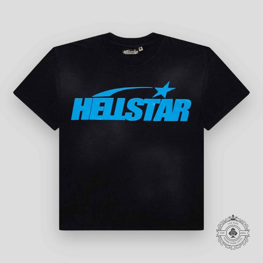 Hellstar Sport Logo Gel T-shirt in Black / Blue