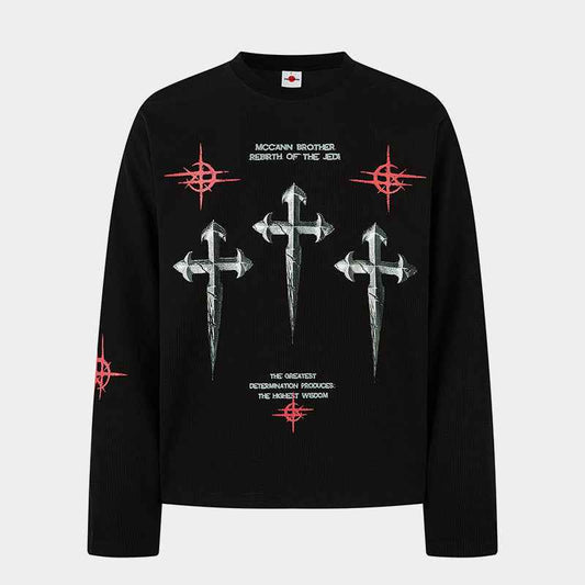 Gothic Cross Print | Graphic Sweatshirt