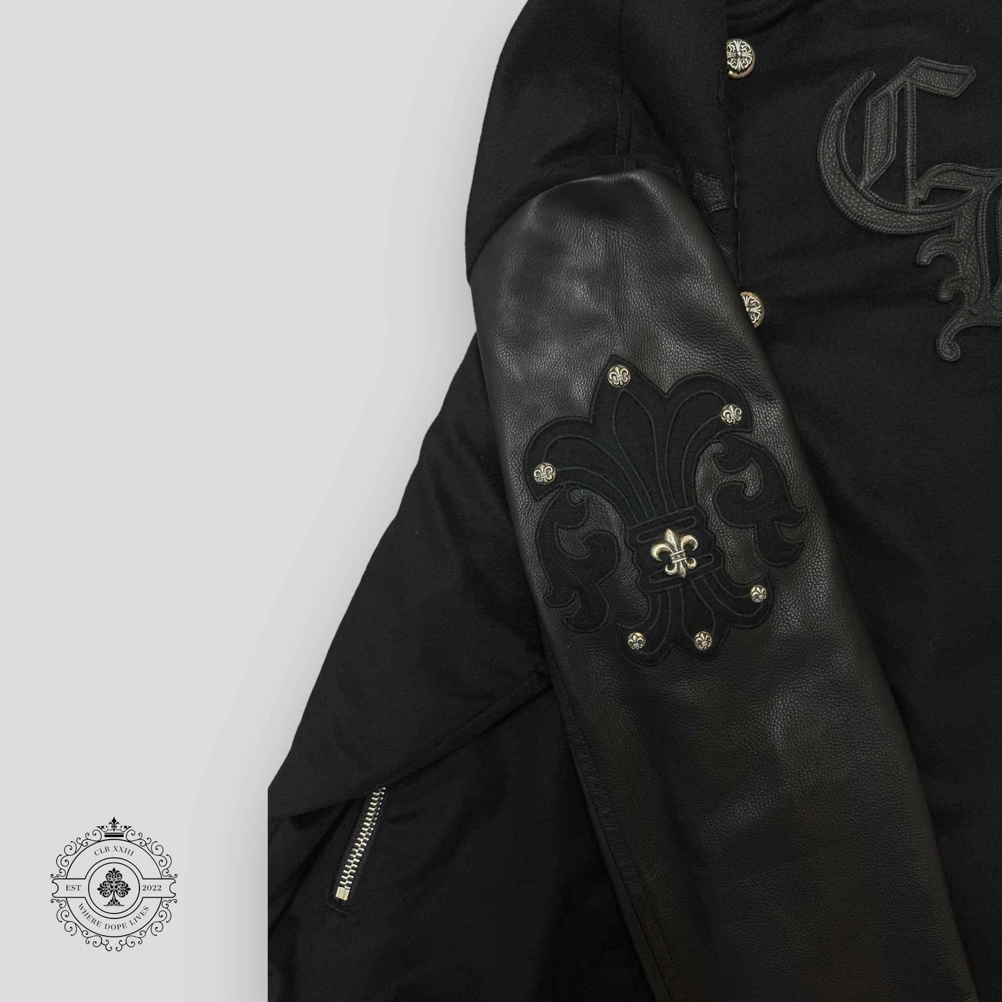 Chrome Hearts Letterman Jacket in Black